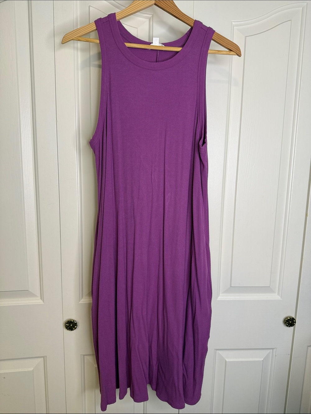 Penningtons Ribbed Sleeveless Purple Tank Midi Dress